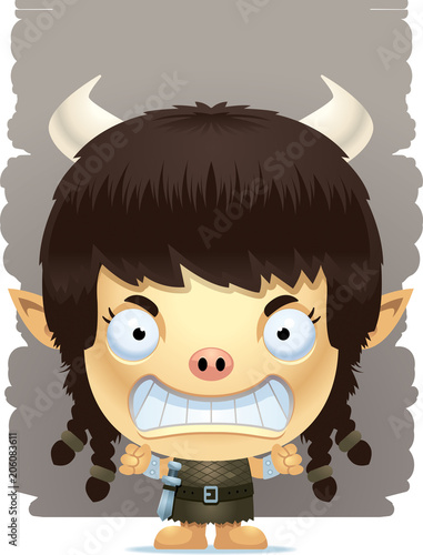 Angry Cartoon Girl Ogre