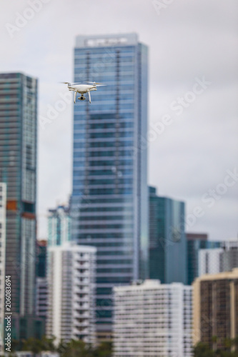 Image of a drone in action with city in background © Felix Mizioznikov