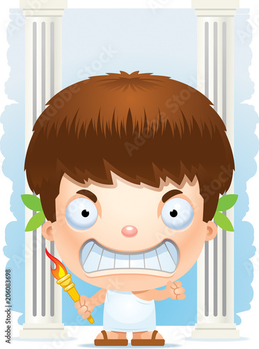 Angry Cartoon Boy Olympian