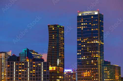 Tablou pe pânză Miami skyscrapers night image