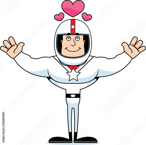 Cartoon Race Car Driver  Hug