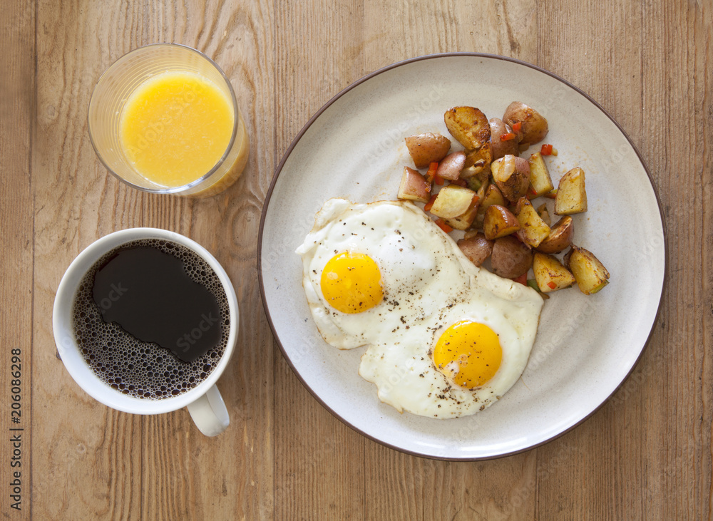 Fried Eggs and Hash Browns Fried Eggs and Hash Browns