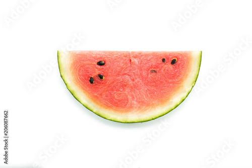 Watermelon slice on a pure white background