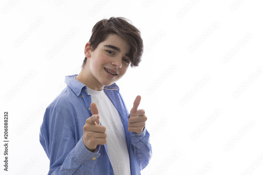 adolescent or preadolescent child isolated in white background adolescent or preadolescent child isolated in white background