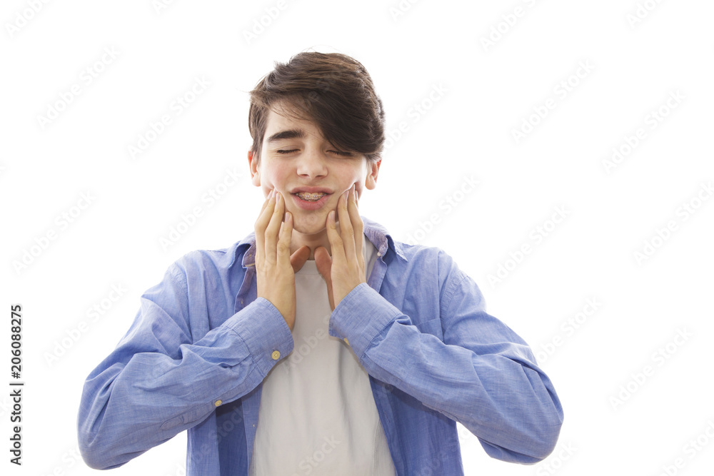 adolescent or preadolescent child isolated in white background adolescent or preadolescent child isolated in white background