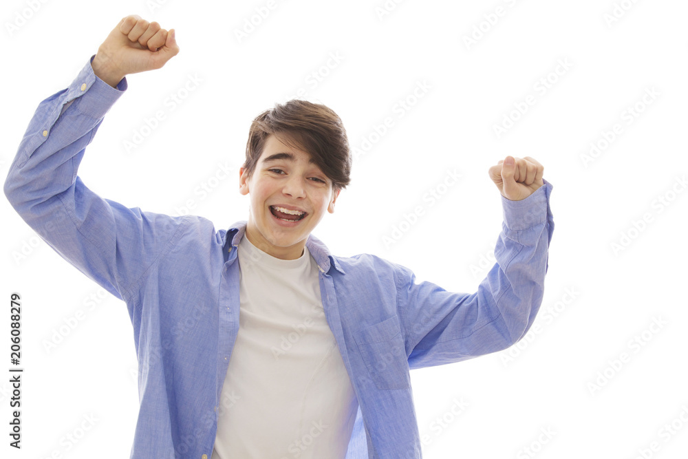 adolescent or preadolescent child isolated in white background adolescent or preadolescent child isolated in white background