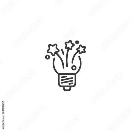 line brainstorming icon on white background