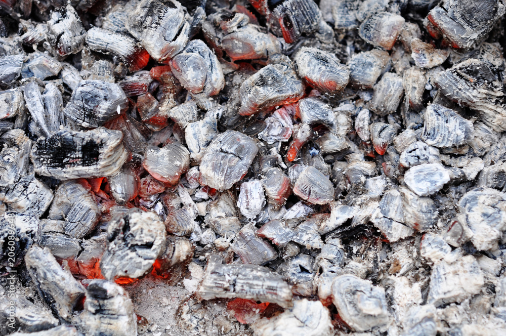 Coals in an extinct fire. Natural background Coals in an extinct fire. Natural background