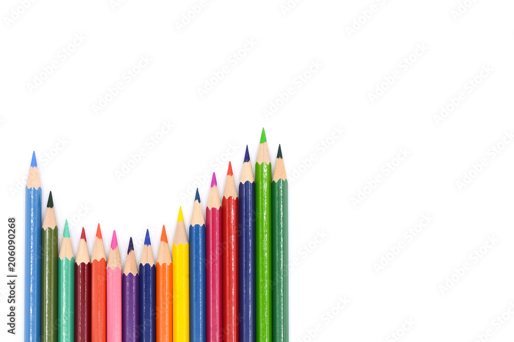 color pencils isolated on white background color pencils isolated on white background