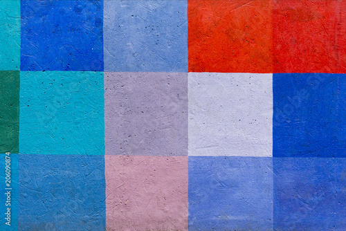 Multicolored squares wall