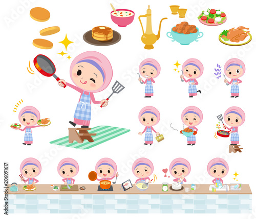 Arab Hijab style girl_cooking