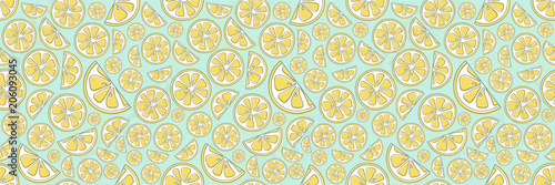 Colourful seamless texture with citruses. Vector.