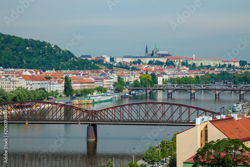 A view of the Vltava River in Prague from Visehrad, Czech Republic photo