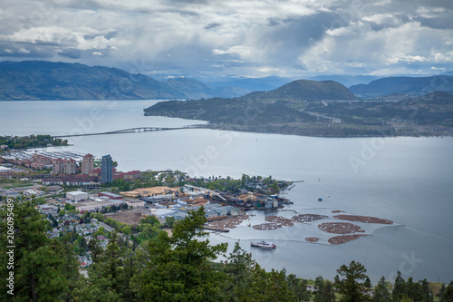 Aerial view of Kelowna from Knox Mountain Park, British Columbia, Canada photo
