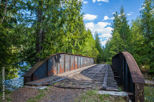 Old abandoned train trestle bridge in British Columbia, Canada