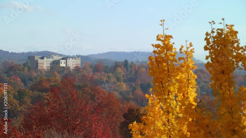 Asheville NC Fall Colors Western North Carolina Mountain Landscape View from Downtown on a Sunny Day in WNC photo