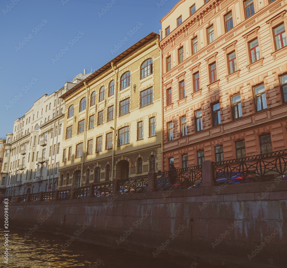 Embankment of the river Moyka in St. Petersburg.