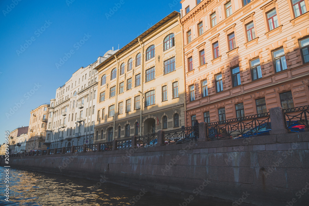 Embankment of the river Moyka in St. Petersburg.