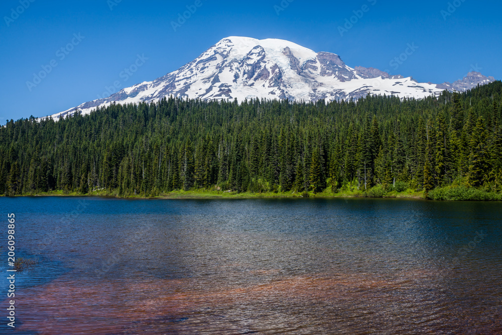 Mirror Lake and Mount Rainier, Washington, USA