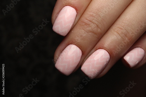 beautiful pink manicure