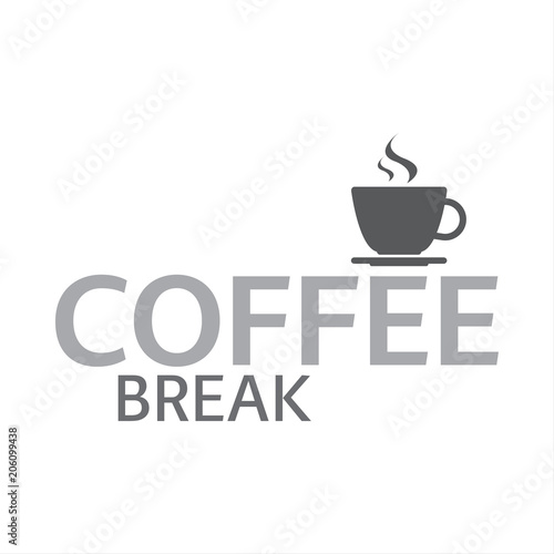 Cup of coffee  coffee break logotype  cup of espresso  vector illustration isolated on white background