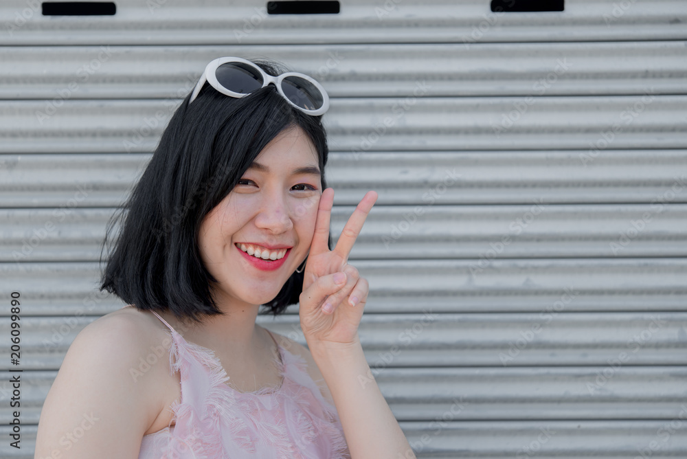 Portrait of beautiful asian chic girl pose for take a picture,Lifestyle of teen thailand people,Modern woman happy concept Portrait of beautiful asian chic girl pose for take a picture,Lifestyle of teen thailand people,Modern woman happy concept