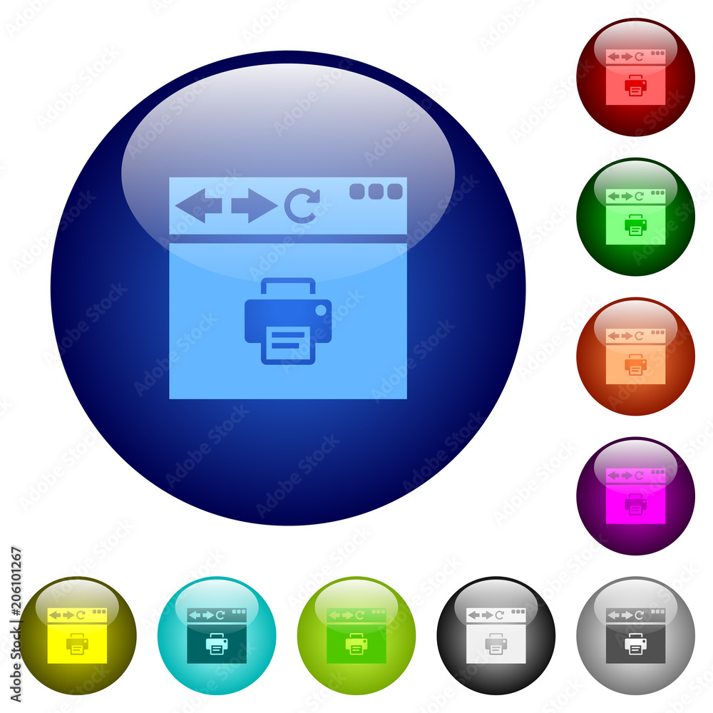 Browser print color glass buttons