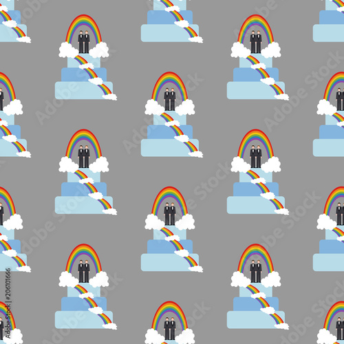 Same sex wedding cake seamless pattern