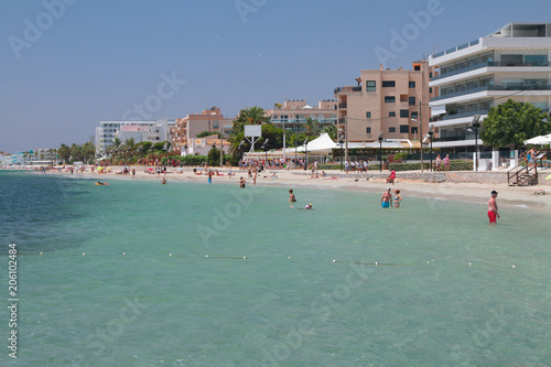 Playa den Bossa beach. Ibiza, Spain