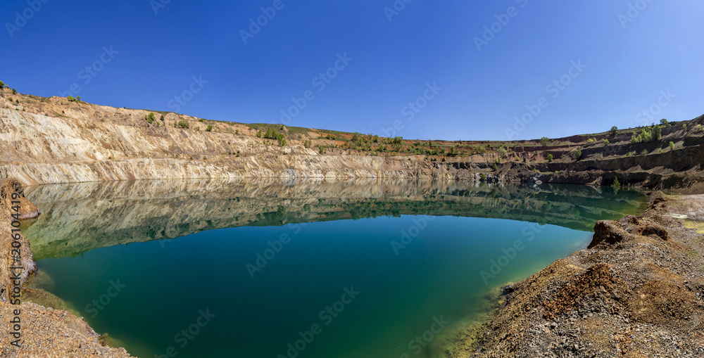 View from the bottom of a mining pit