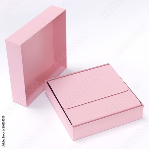 pink gift box 3D illustration, 3D rendering