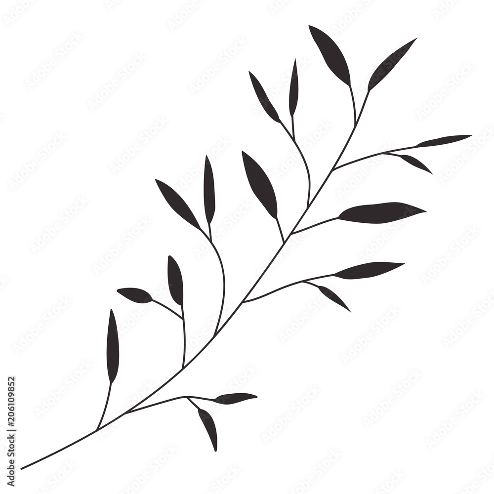 branch with leafs decorative icon vector illustration design branch with leafs decorative icon vector illustration design