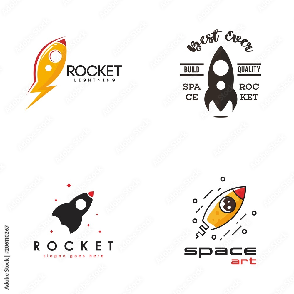 Rocket logo set