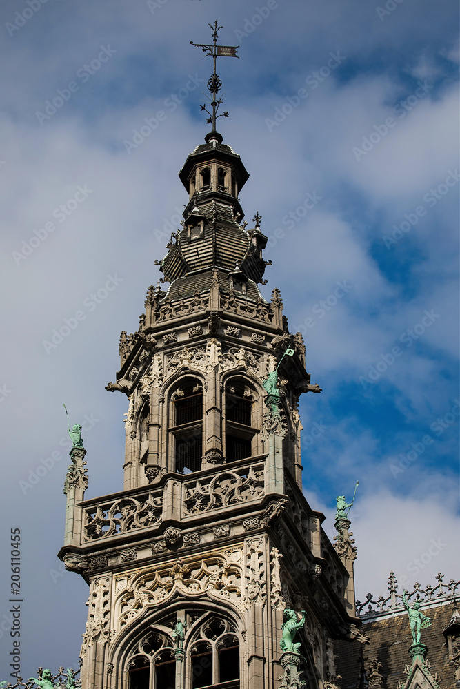 Ornate facade of The Museum of the City of Brussels located in the Maison du Roi