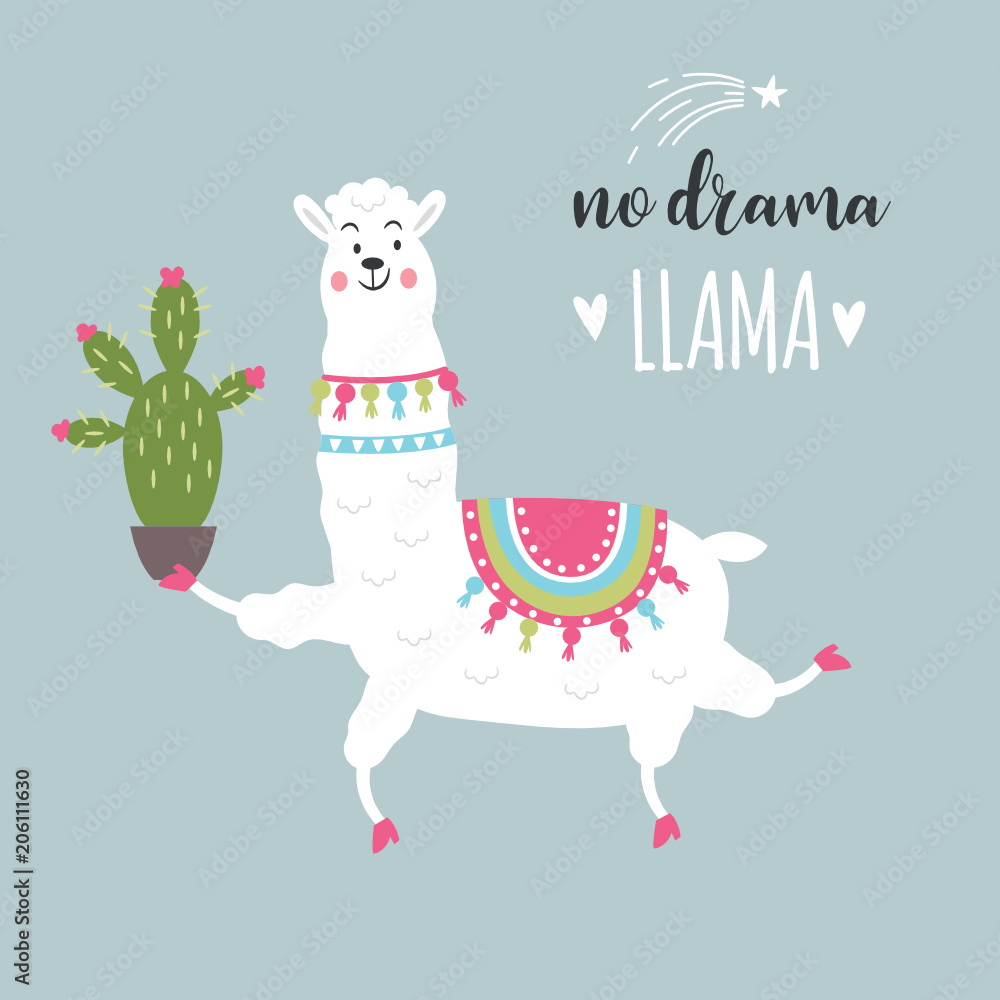 Fototapeta premium No drama Llama Illustration