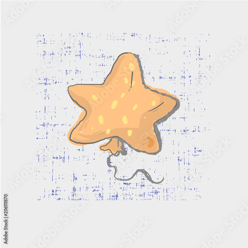 Star shaped balloon on grunge background cute childish style photo