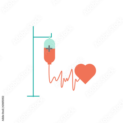 Donor blood icon in flat style.