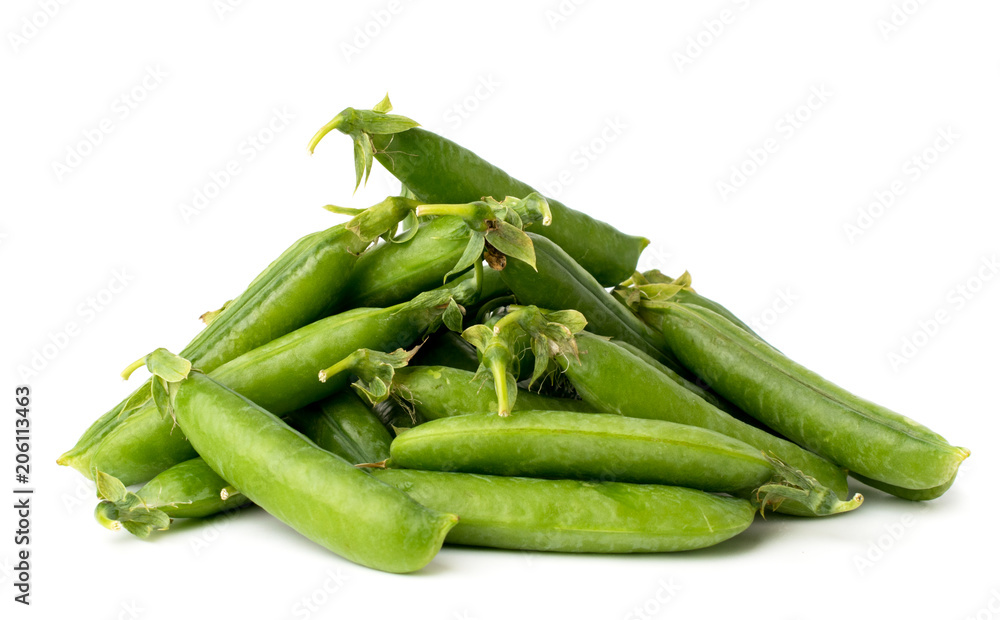 Bunch of green peas on a white, isolated. Bunch of green peas on a white, isolated.