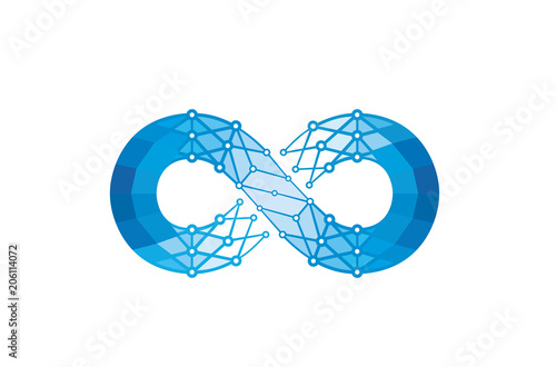 Creative Abstract Infinity Loop Technology Flame Logo Symgol Design  