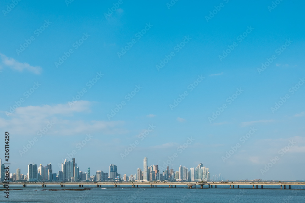 Panama City coastal view skyline of business district Panama City coastal view skyline of business district