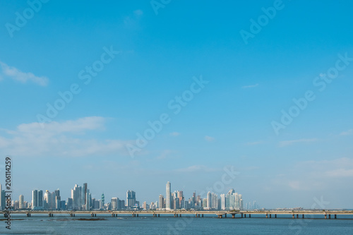 Panama City coastal view skyline of business district