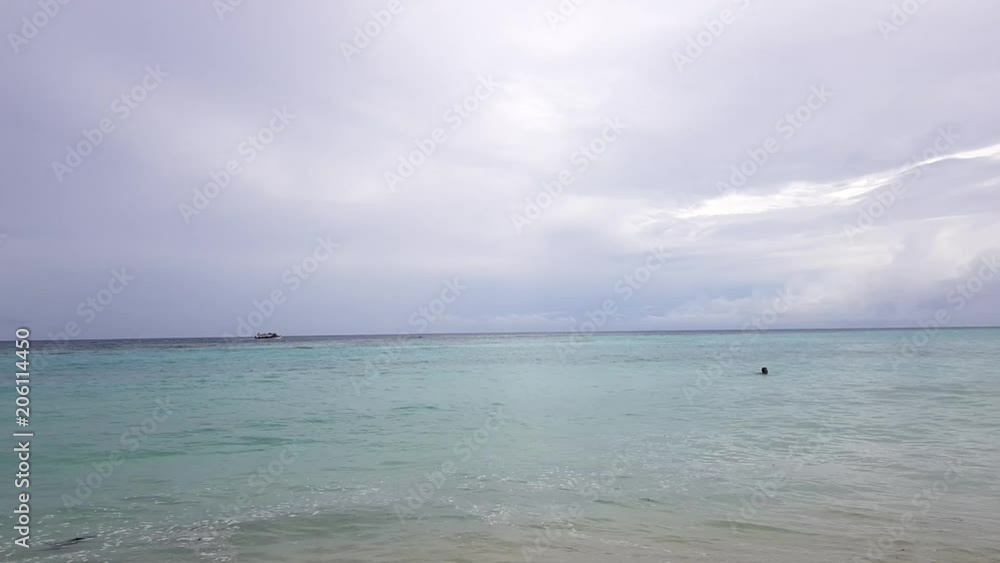 Gorgeous tropical landscape. Indian Ocean, Maldives. Turquoise water and white clouds on blue sky. Time lapse 360 degree. Gorgeous tropical landscape. Indian Ocean, Maldives. Turquoise water and white clouds on blue sky. Time lapse 360 degree.