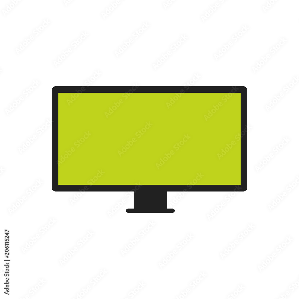 Monitor icon in flat style. Monitor icon in flat style.