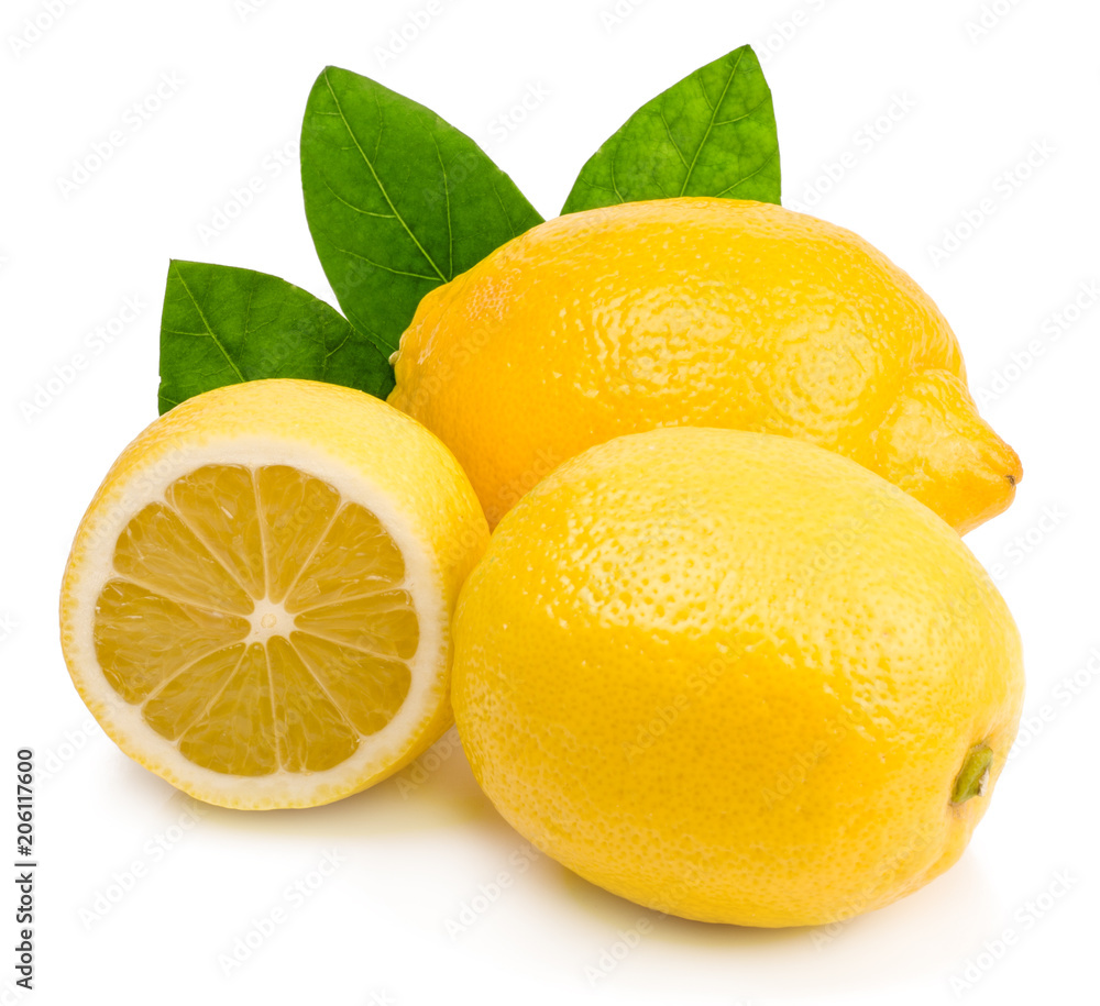 lemons isolated on white background