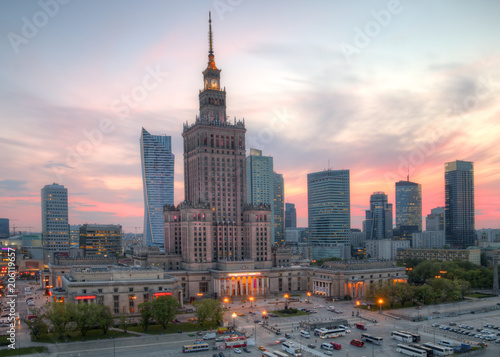 Fototapeta Widok na centrum miasta. Warszawa, Polska.
