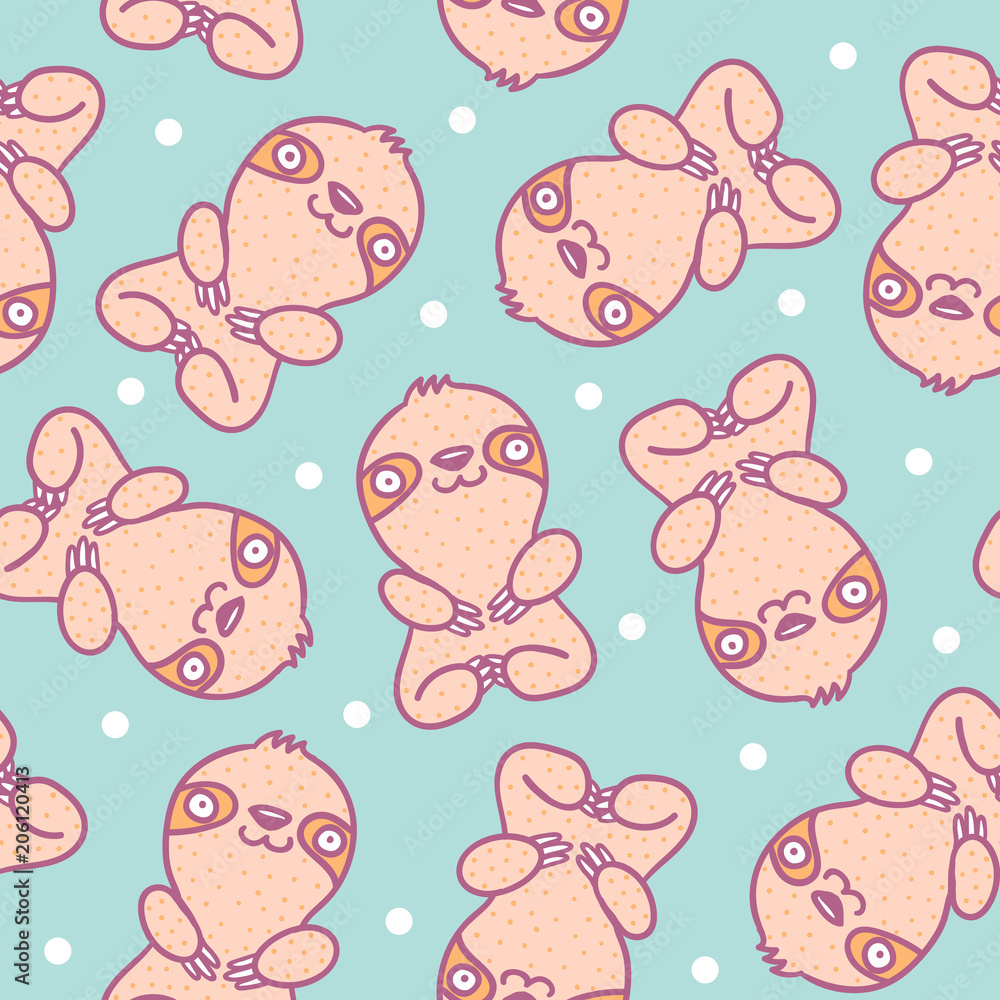 pattern with sloth superhero pattern with sloth superhero