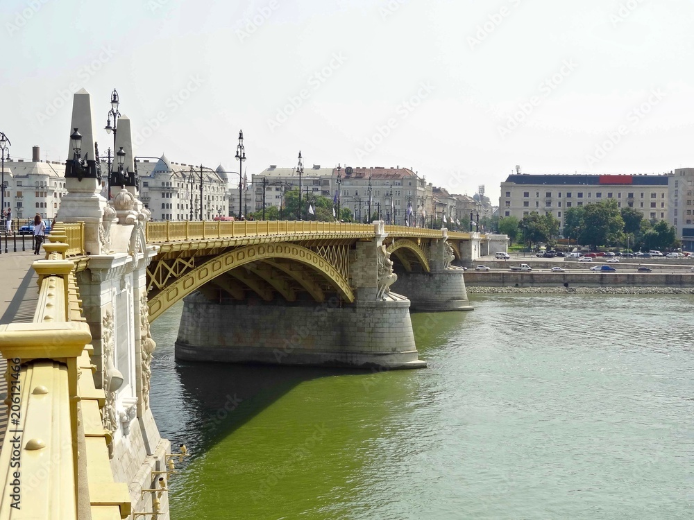 yellow bridge in Budapest