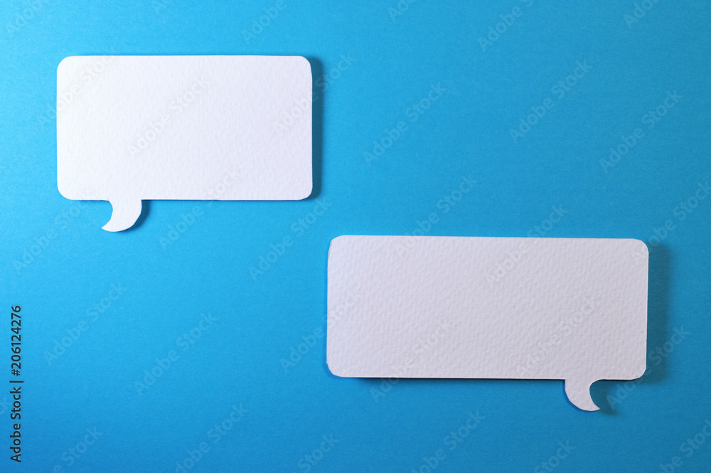 couple of rectangle text bubble on blue background couple of rectangle text bubble on blue background