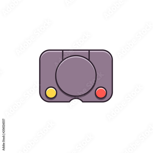 Wallpaper Mural Video game console flat color line icon on isolated background. Gaming device for playing videogames in thin linear design. Torontodigital.ca