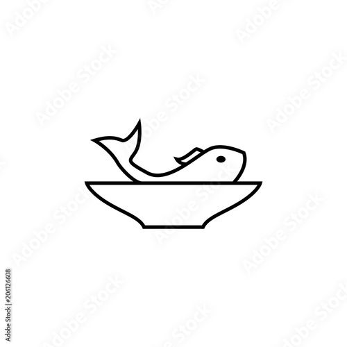 fish in a plate icon. Element of food icon for mobile concept and web apps. Thin line fish in a plate icon can be used for web and mobile